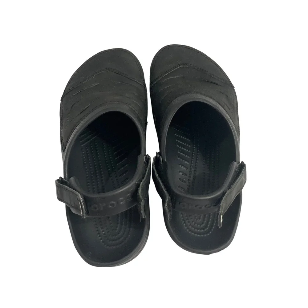 Crocs Men's Yukon Vista‎ II Black Clogs Sandals Size 11 comfort rubber leather